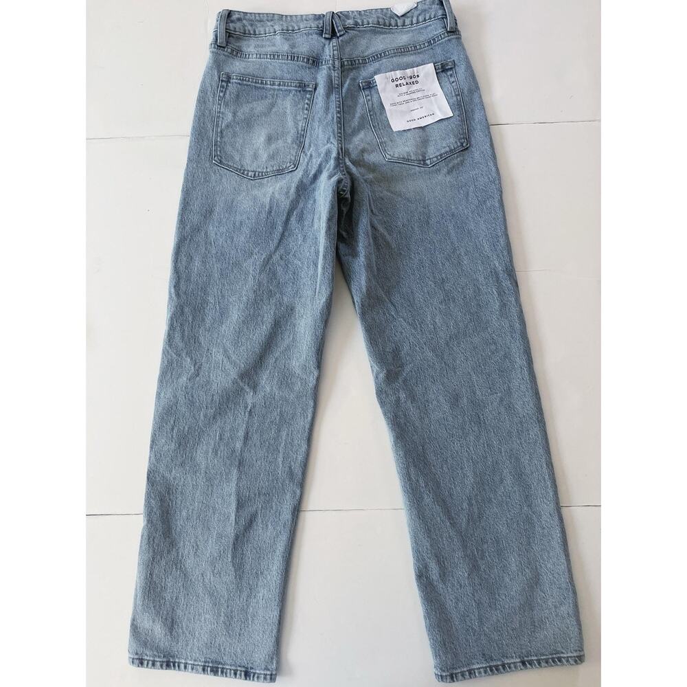 Good American Jeans Womens 6 Blue Good 90s Relaxed Mid Rise Straight Denim